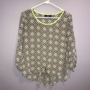 A.N.A Printed Blouse Gray/White Size S
